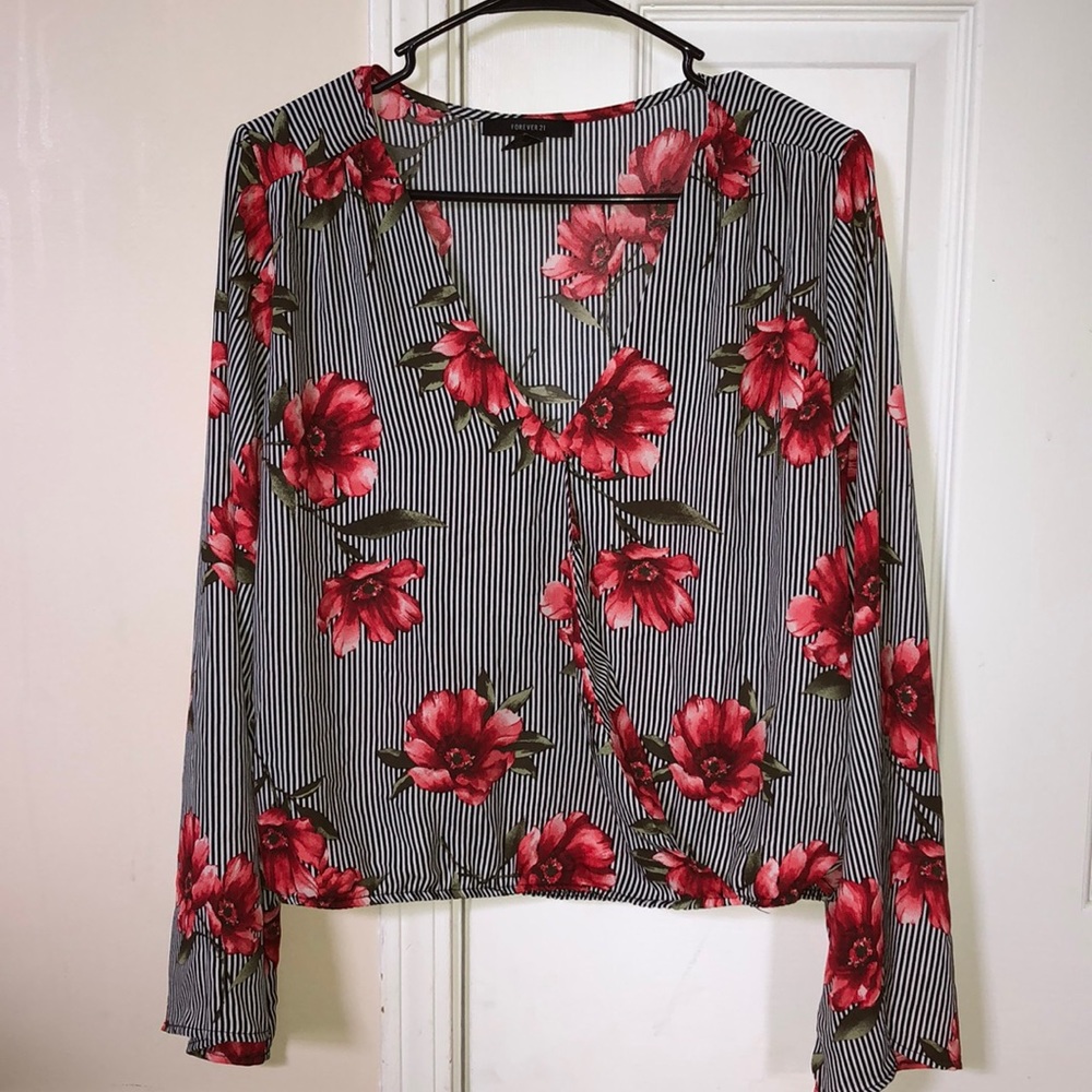 Forever 21 Patterned Wrap Top